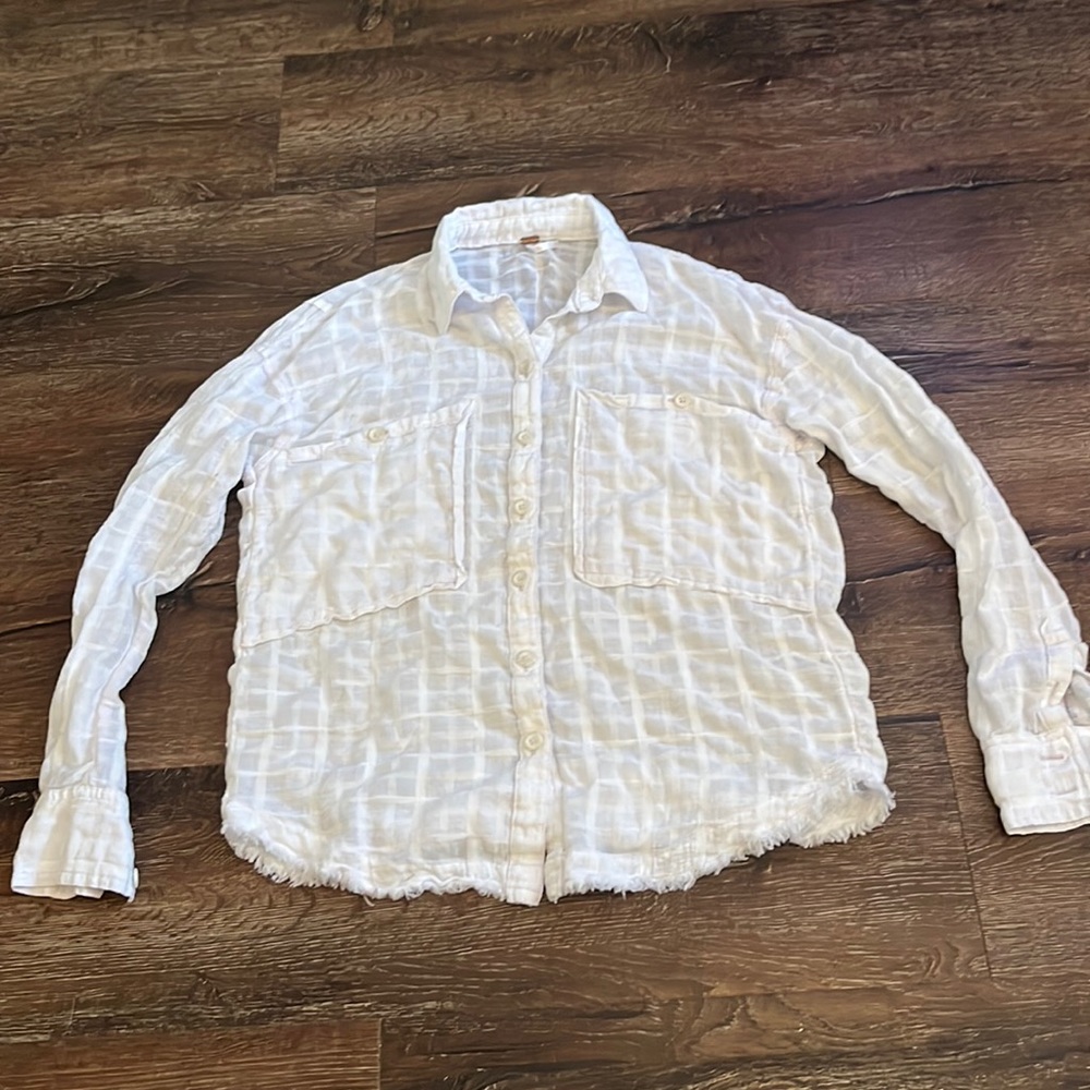 Free People women’s Extra Small oversized white button down